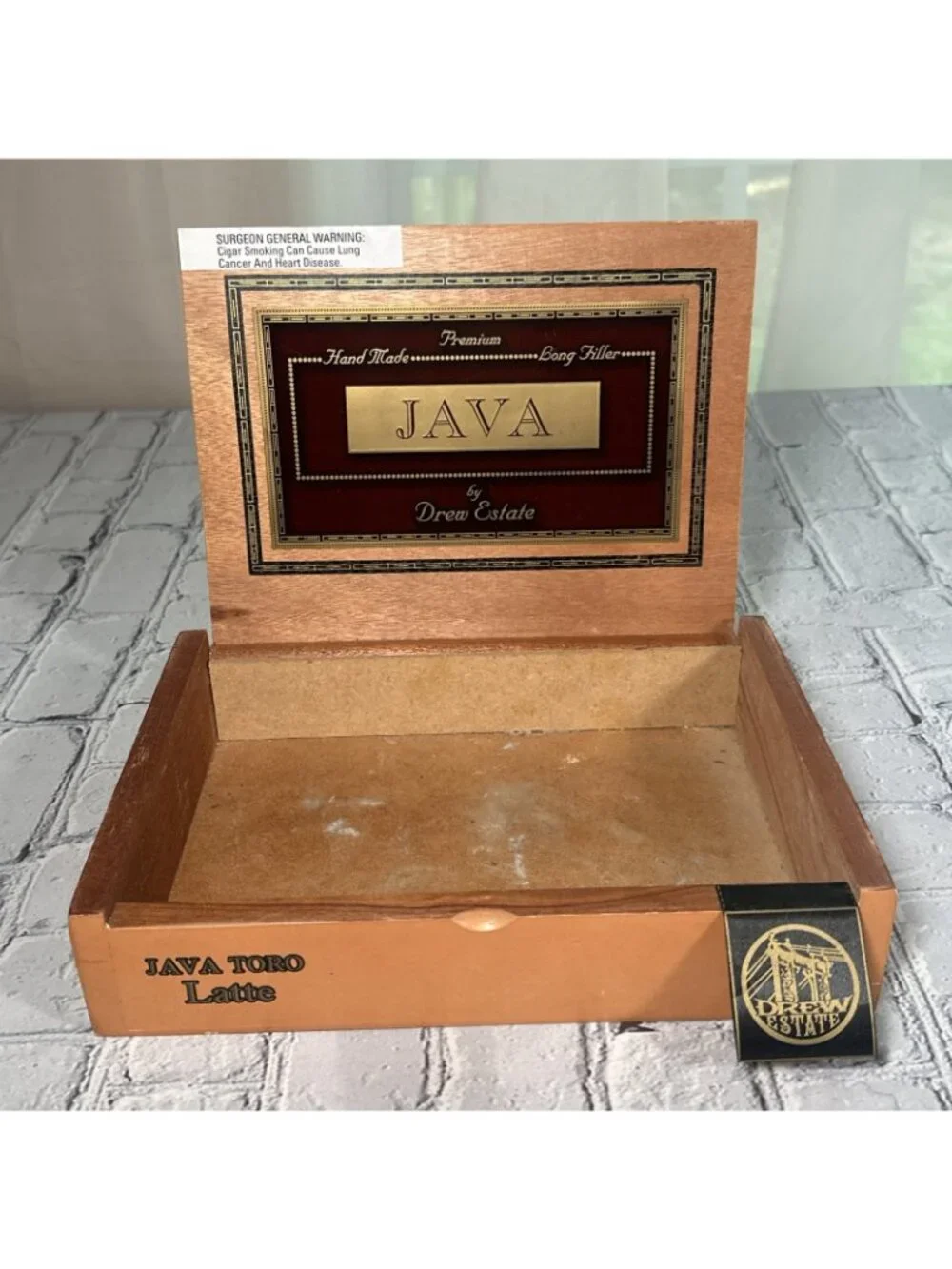 Empty Wood Cigar Box Java Toro Latte 10